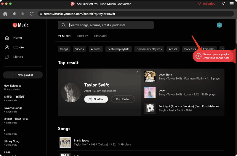 Add YouTube Music To AMusicSoft