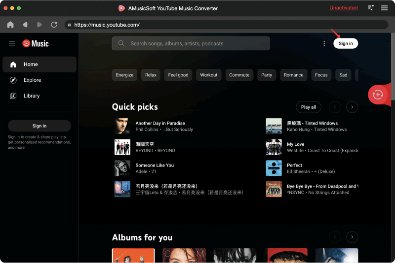 Open AMusicSoft YouTube Music Converter