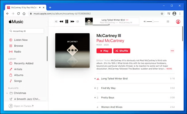 Apple Music Web Player Chromebook