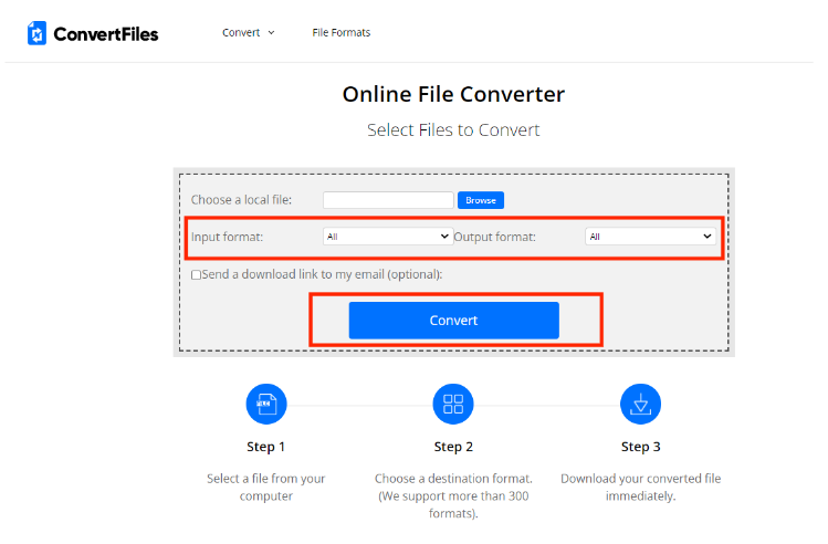 Converti file online Convertitore