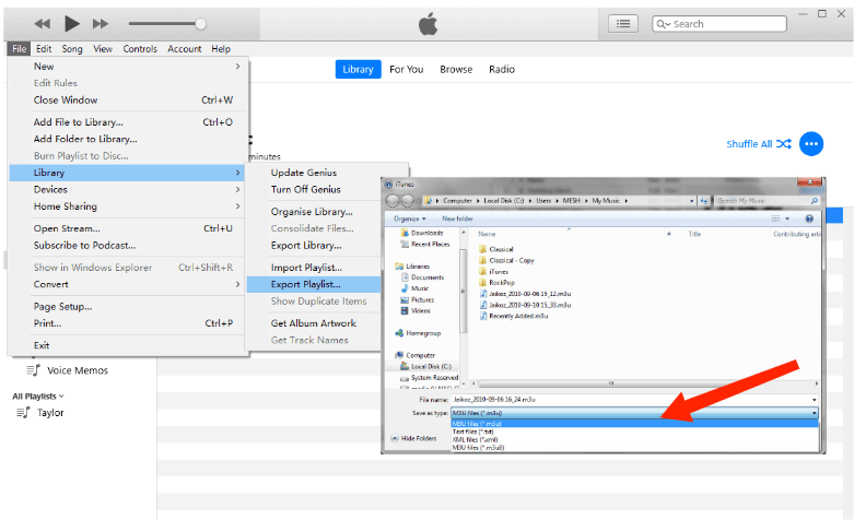 Экспорт плейлиста iTunes в XML