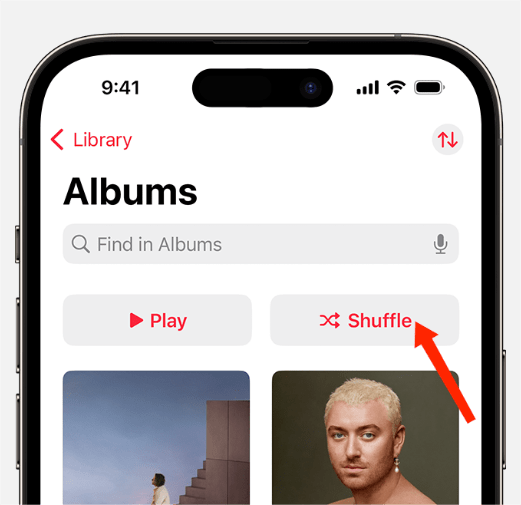 Shuffle Apple Music-bibliotheek