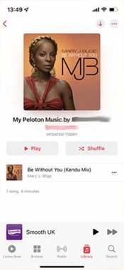 Tocar música da Apple no Peloton