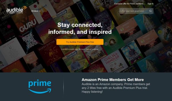 Prueba gratuita de audiolibros premium