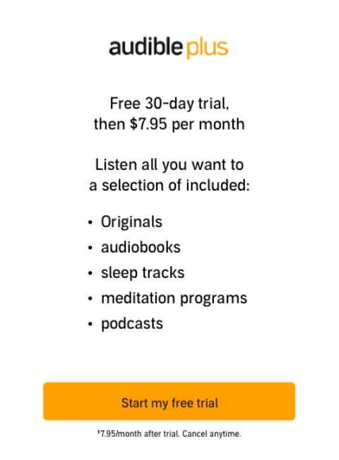 Audible Plus 免費試用