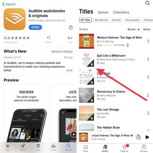 Scarica Audible Books sul telefono