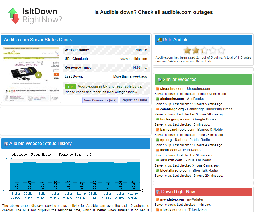 Check Audible Server Status