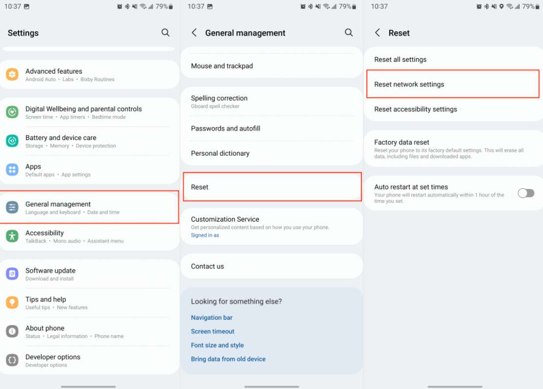 Reset netwerkinstelling op Android