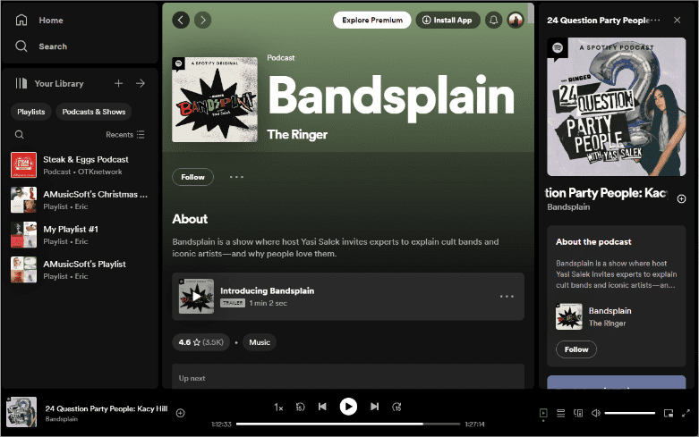 Bandsplain Spotify 팟캐스트