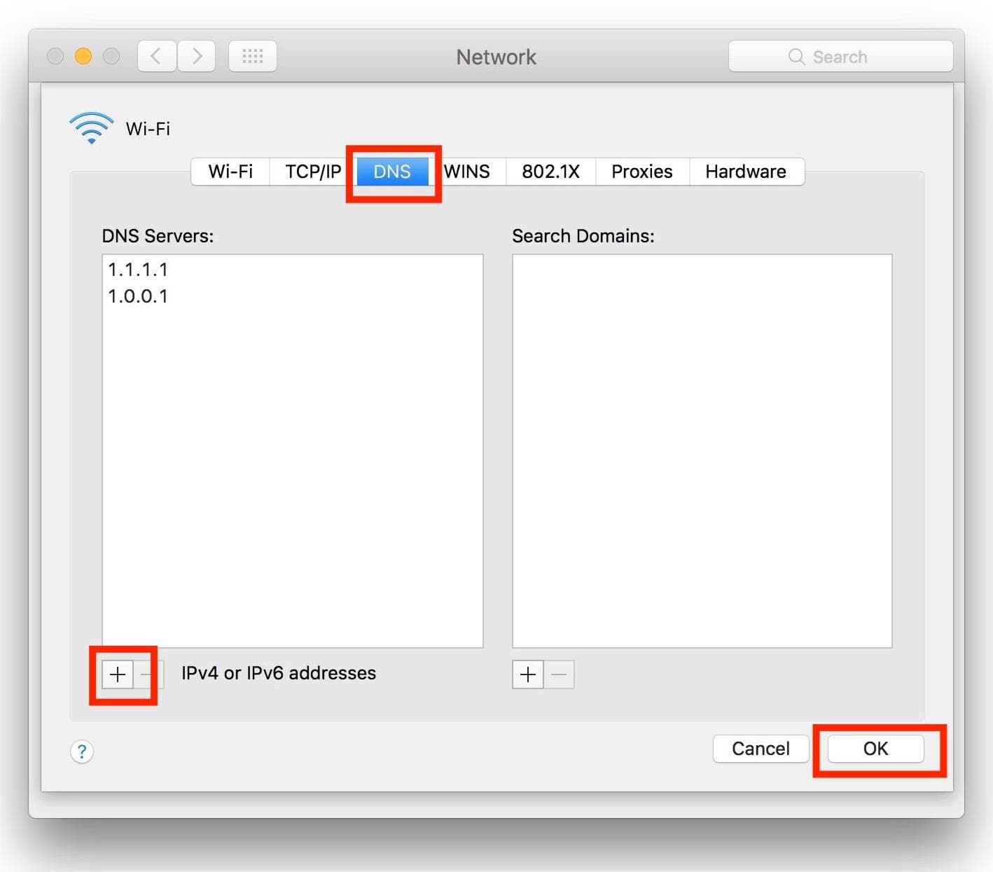 Разблокировать Spotify Mac с помощью DNS-сервера