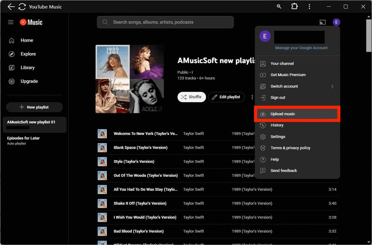 Prześlij playlistę Spotify