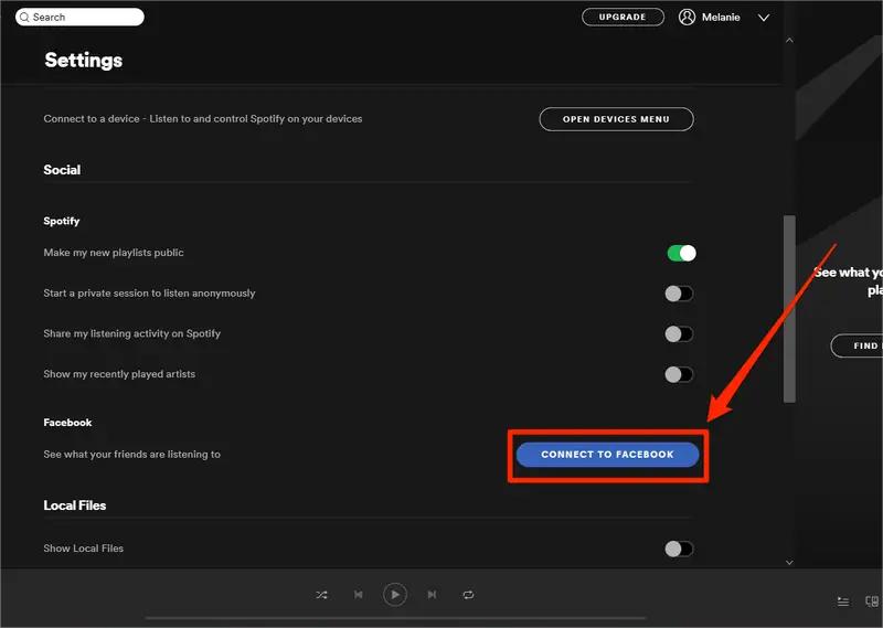 Conecte Spotify a Facebook en una computadora