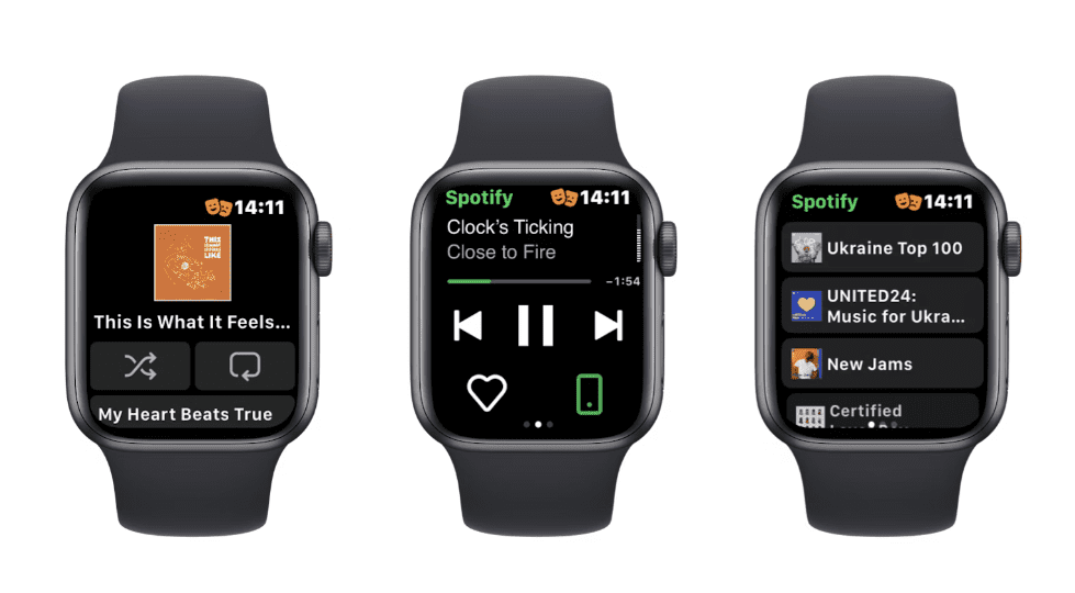 Apple Watch 上的 Sream Spotify