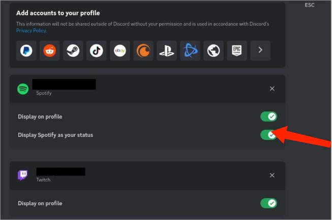 Display Spotify As Your Status