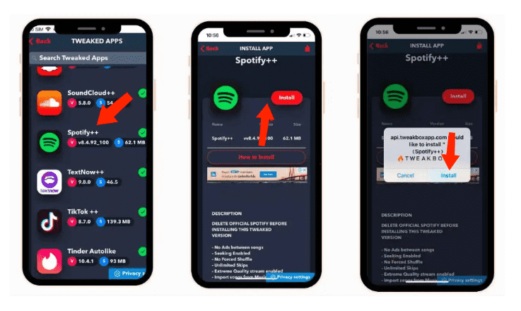 iOS 上の Spotify プレミアム APK Mod