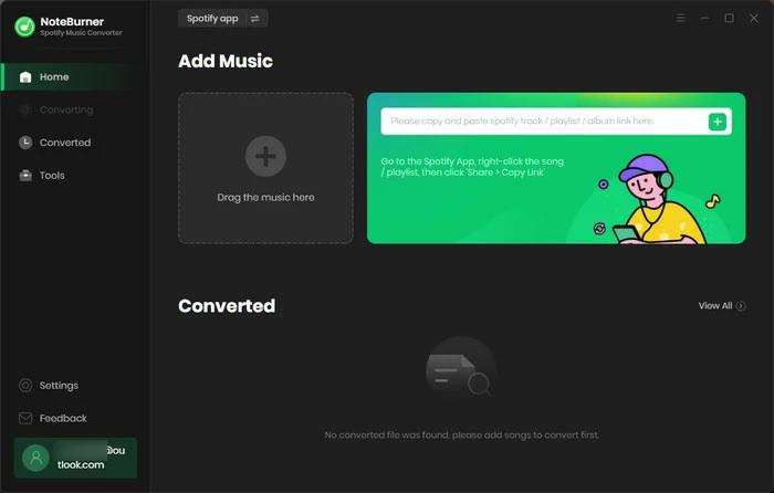 NoteBurner 選擇 Spotify 應用程式