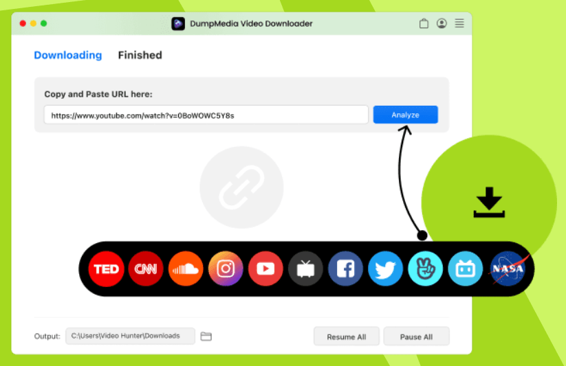 Downloader de vídeo DumpMedia