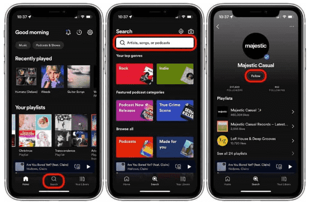 Obserwuj znajomych w Spotify Mobile