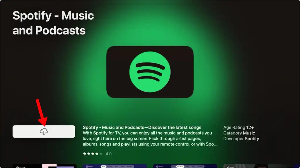 Получите Spotify на Apple TV HD