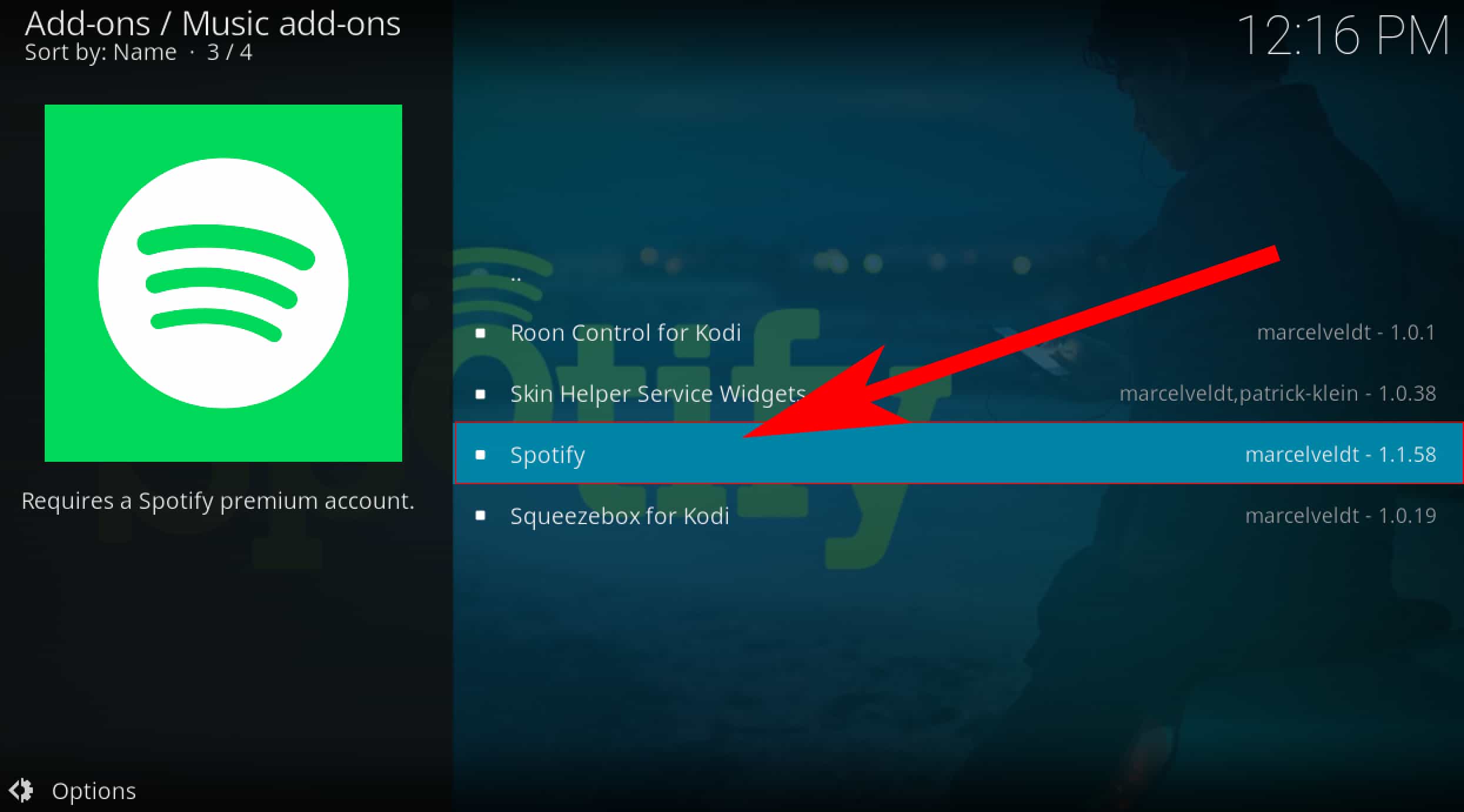 Kodi Escolha Instalar Spotify