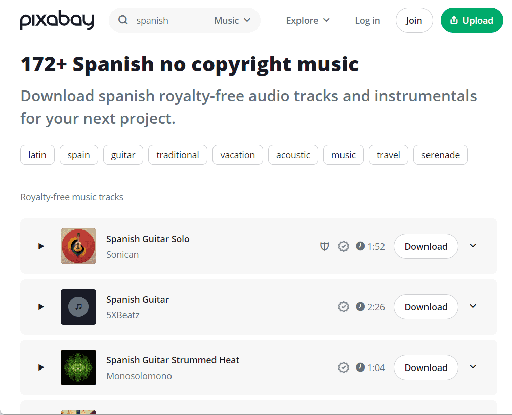 Pixabay Free Spanish Music