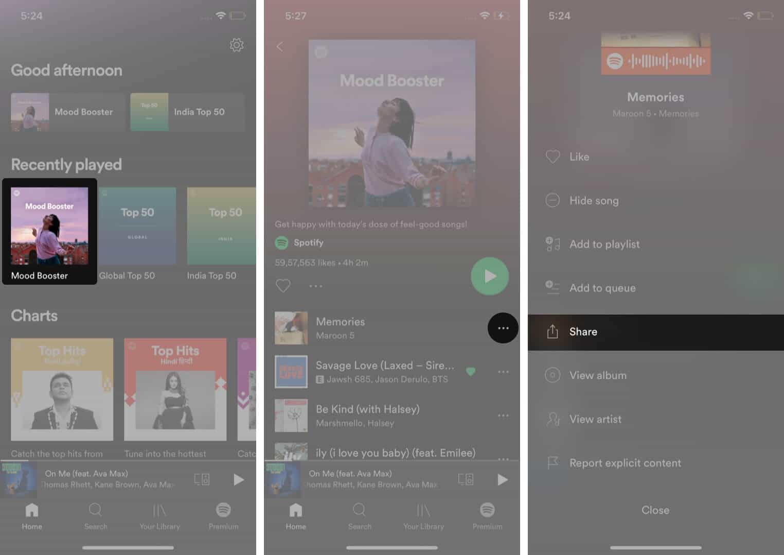 Share Spotify Music To Snapchat