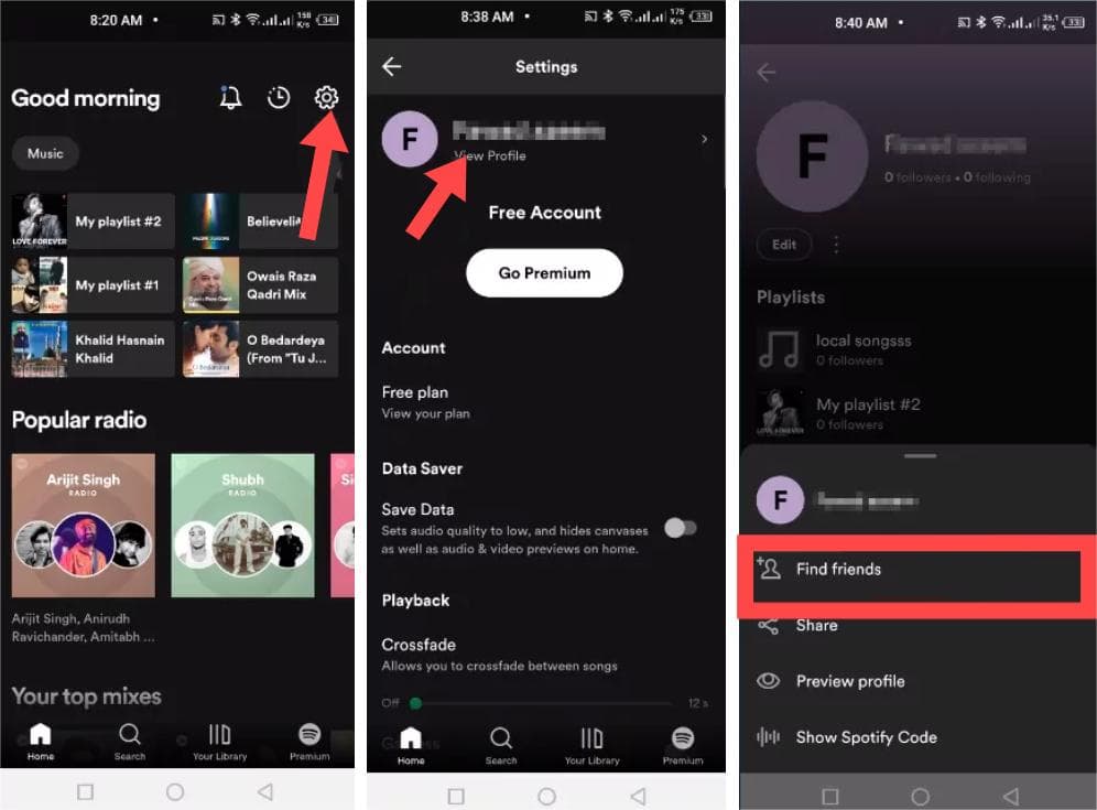 Spotify Trouver des amis Facebook