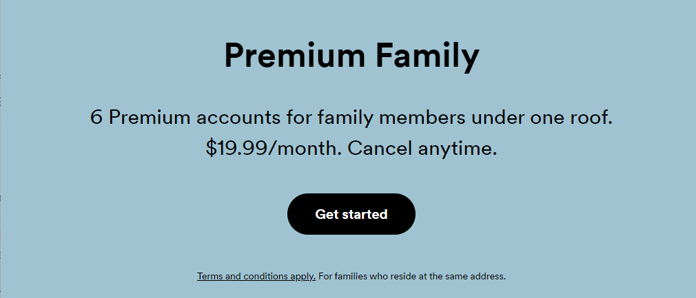 Spotify Premium Family Plan