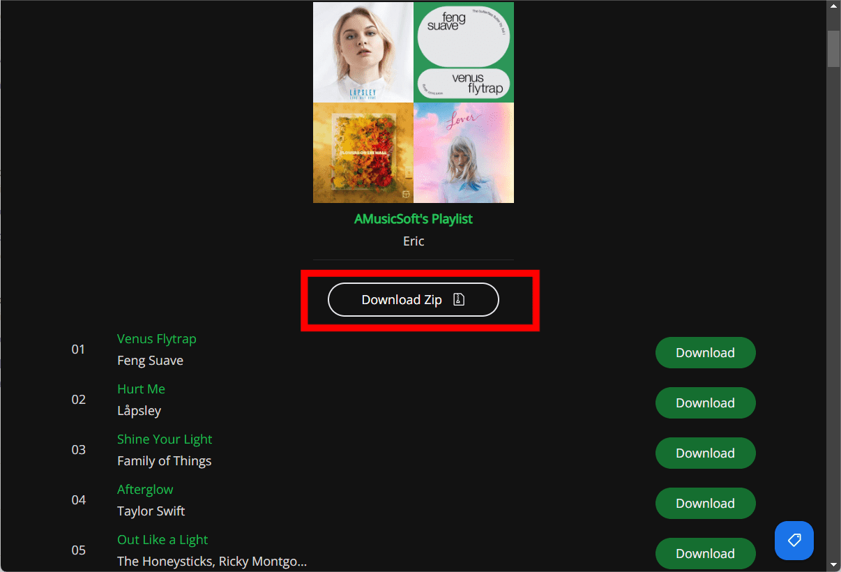 Spotifyプレイリストをオンラインでダウンロード