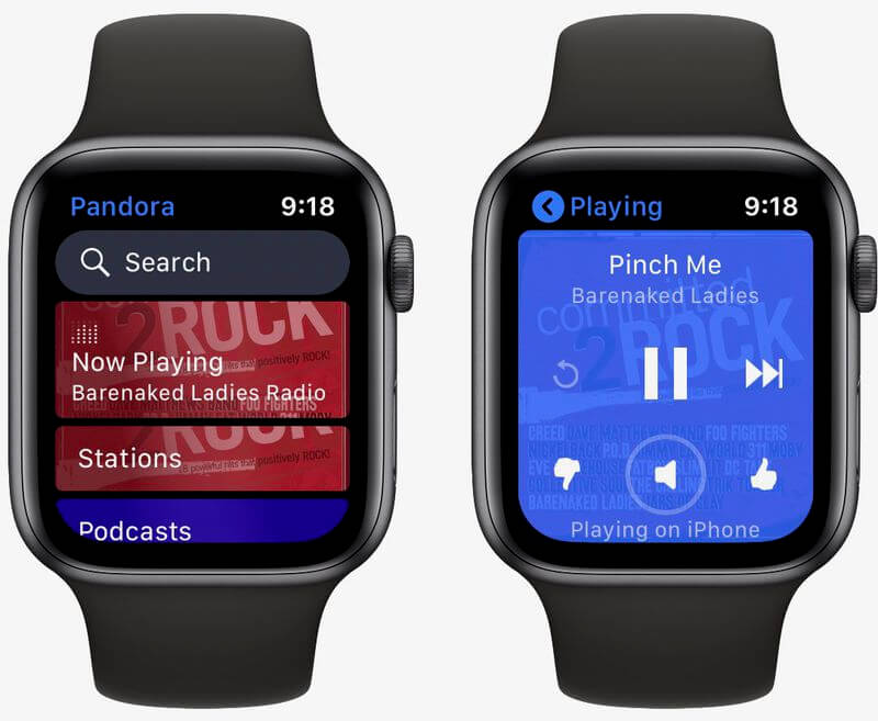 Pandora sur l’application Apple Watch