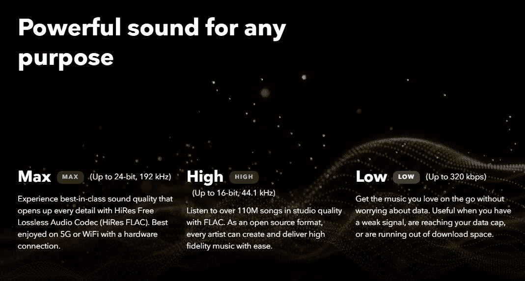 Qualité audio de marée