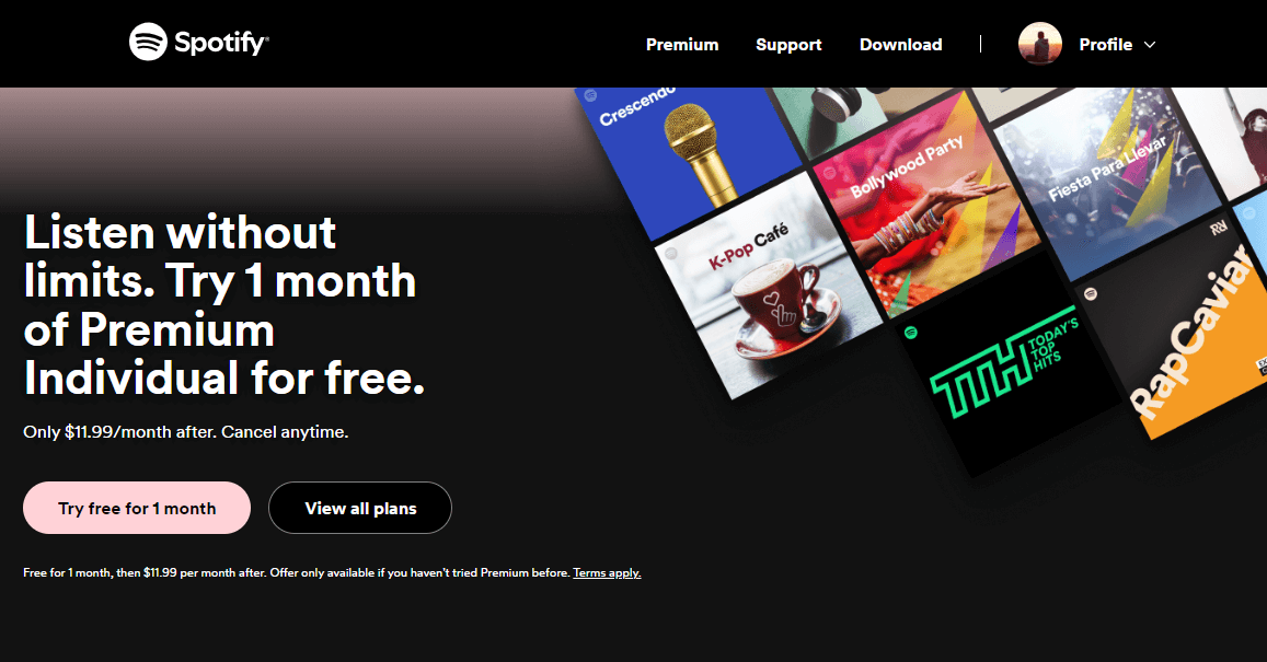 Spotify 免费试用