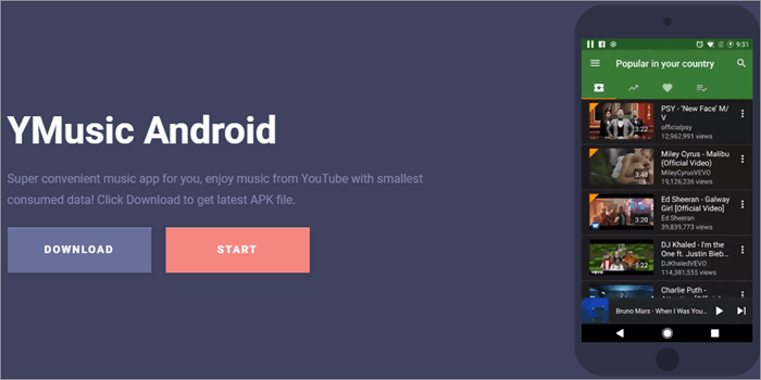 Aplikacja YMusic na Androida