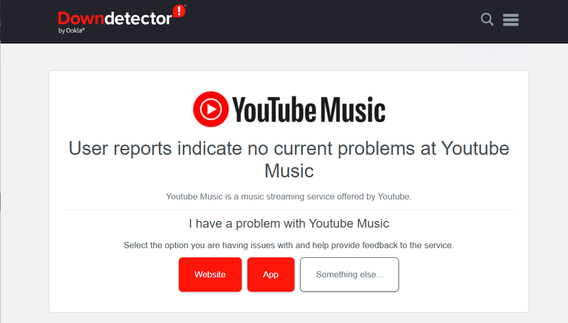 Check YouTube Music Server Status