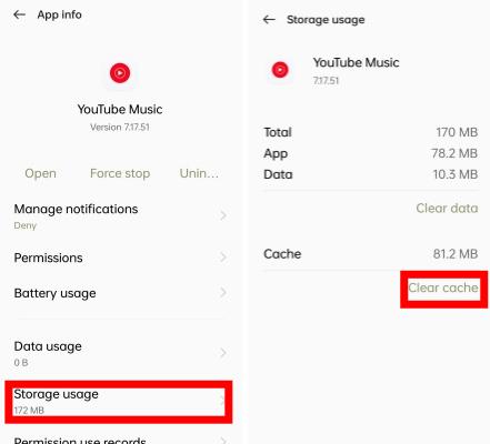 Remove YouTube Music Cache